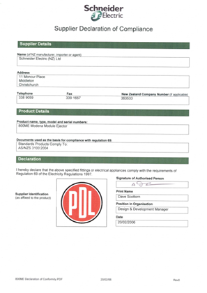 Image of Modena 800 Series, 800ME, Declaration of Conformity