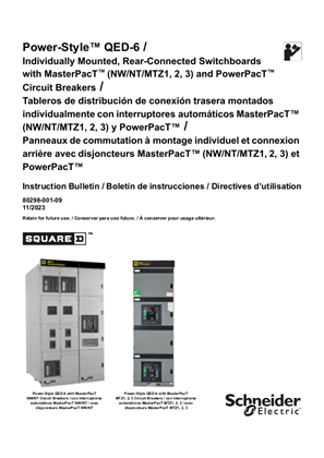 Image of Square D Power-Style QED-6 Switchboards Installation and User Guide