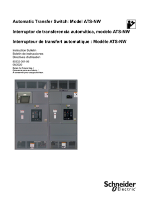 Imagen de Square D PZ4/QED-6/QED-2 ATS-NW Automatic Transfer Switch User Guide