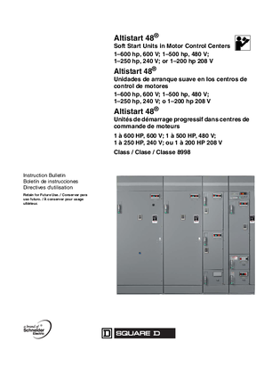 Image of Altistart 48 Soft Start Units in Motor Control Centers - Installation Instructions