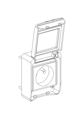 Image of Mureva PK Domestic Socket 2P-E 10/16 A 250 V (Pin/Earth) IP65 - 3D CAD