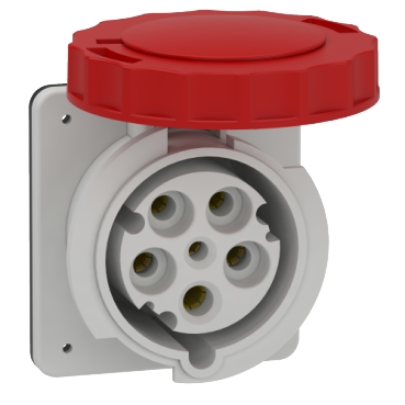 的映像 81683 : PK 螺丝连接直体式暗装插座, 380...415V, 63A, 3P+N+E, IP67, 红色
