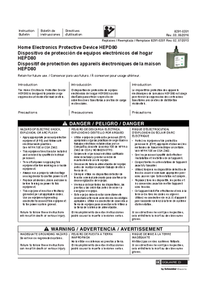 Image of Home Electronics Protective Device HEPD80 Installation Instructions