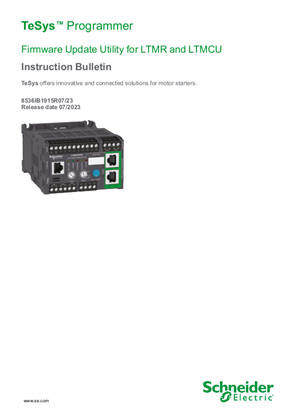 Image of TeSys Firmware Update Utility (LTMR and LTMCU) User Guide