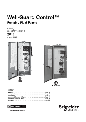 Image of Square D Well-Guard Control Pumping Plant Panels Catalog