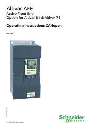 Image of Operating instructions CANopen of the Active Front End AFE