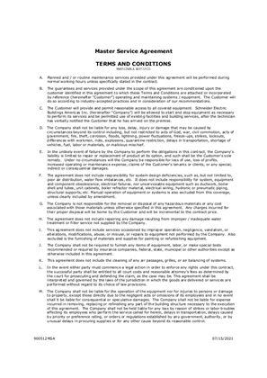 Image of Schneider Electric Buildings America Inc. Master Service Agreement (MSA) Terms and Conditions of Sale