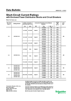 Image of Short-circuit Current Ratings with Enclosed Power Distribution Blocks and Circuit Breakers Data Bulletin