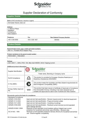 Image of Classic C2000 Series, 952-15, Declaration of Conformity