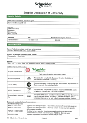 Image of Classic C2000 Series, 953-15, Declaration of Conformity