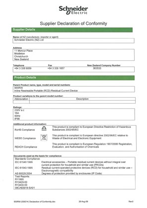 Image of Classic C2000 Series, 955RW, Declaration of Conformity