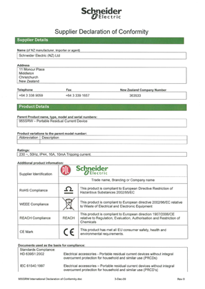 Image of Classic C2000 Series, 955SRW, International Declaration Conformity