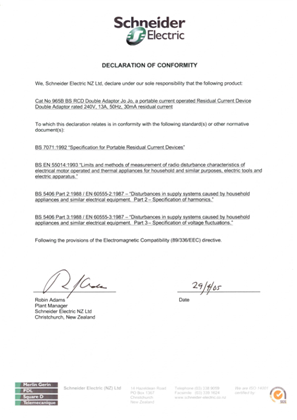 Image of Classic C2000 Series, 965B RCD JJ, Declaration of Conformity