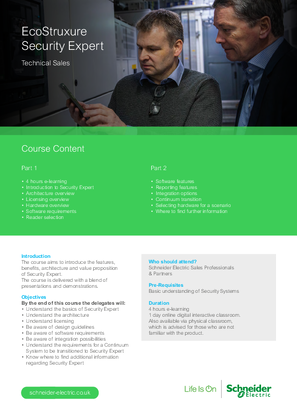 Image of EcoStruxure Security Expert - Technical Sales