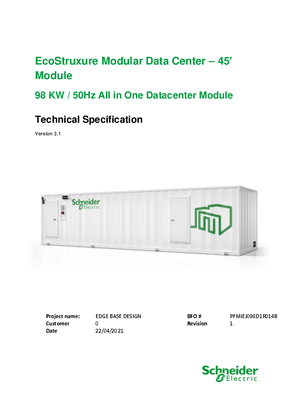 Image of 98KW All-In-One 14 Rack InRow DX 400V, Technical Specifications