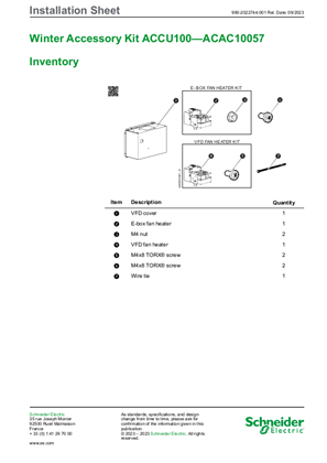 的映像 Winter Accessory Kit ACCU100—ACAC10057 Installation Sheet