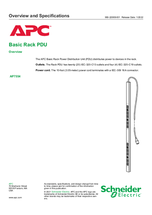 Image of Basic Rack PDU Overview and Specifications