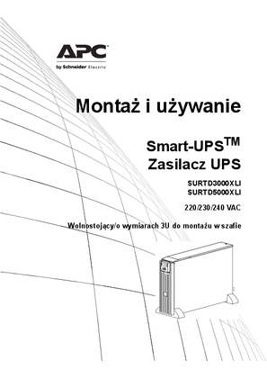 Obraz Montaż i używanie-Smart-UPS Zasilacz UPS Smart-UPS RTD30005000 VA 200-240 Vac