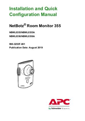 Obrázek NetBotz 355 Installation and Quick Configuration Manual