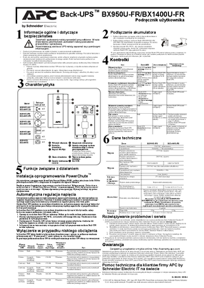 Obraz Podręcznik użytkownika-Back-UPS BX950U-FR/BX1400U-FR