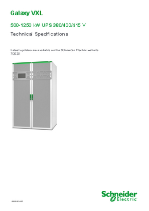 Image of Galaxy VXL 500-1250 kW 380/400/415 V UPS Technical Specifications