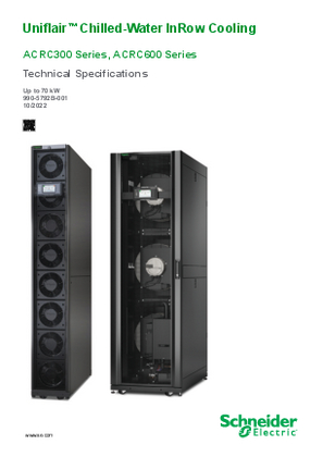 Image of Uniflair™ Chilled-Water InRow Cooling ACRC300 Series, ACRC600 Series Technical Specifications