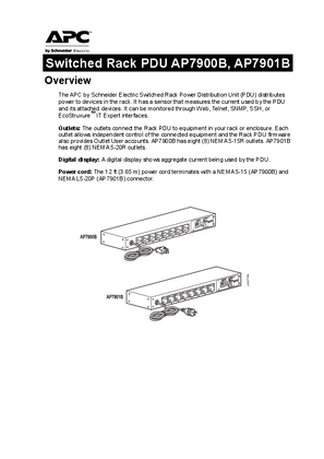Image of Switched Rack PDU AP7900B, AP7901B Overview and Specifications