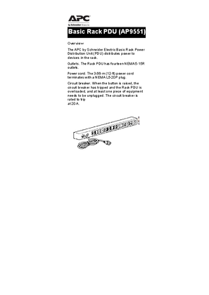 Image of Basic Rack PDU AP9551 (Sheet)
