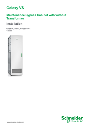 Bild av Galaxy VS Maintenance Bypass Cabinet with/without Transformer Installation