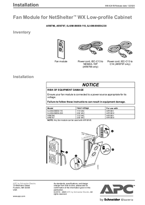 Bild von Fan Module 0J-0M-85059-NNN Installation for NetShelter WX Low-Profile Cabinet