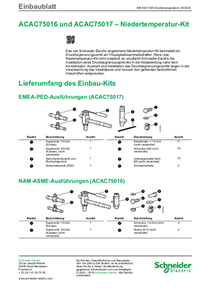 Bild von ACAC75016 und ACAC75017 – Niedertemperatur-Kit_Einbaublatt