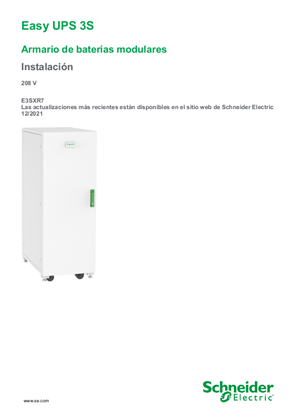 Imagen de Easy UPS 3S Armario de baterías modulares Instalación 208 V