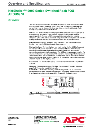 Image of NetShelter™ 9000 Series Switched Rack PDU APDU9970 Overview and Specifications