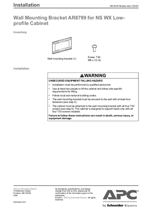 Image of Fan Module 0J-0M-85059-XXX Installation for NetShelter WX Low-Profile Cabinet