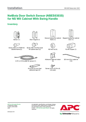 Image of NetBotz Door Switch Sensors for APC Racks (NBES0303) Installation Instructions