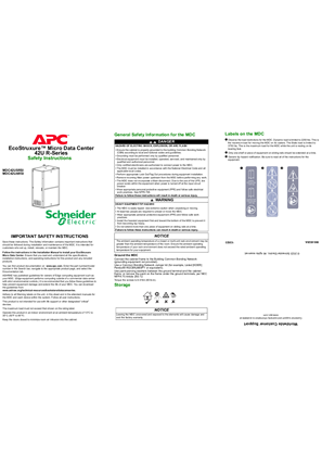 イメージ EcoStruxure Micro Data Center 42U R-Series Safety Instructions