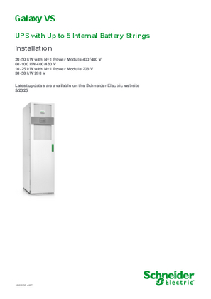 Image of Galaxy VS UPS with Up to 5 Internal Battery Strings Installation