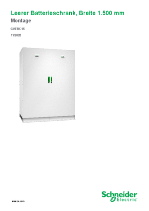 Leerer Batterieschrank, Breite 1.500 mm Montage