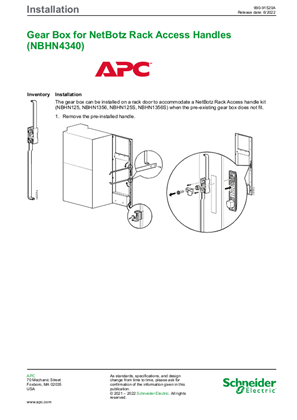 Image of Gear Box For NetBotz Rack Access Handles (NBHN4340)