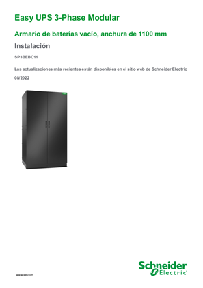Imagen de Easy UPS 3-Phase Modular Armario de baterías vacío, anchura de 1100 mm Instalación