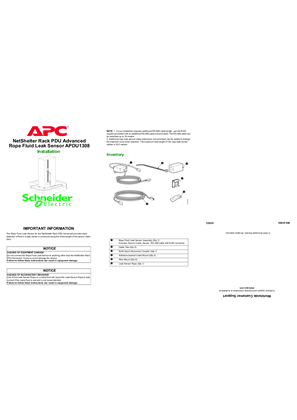 的映像 NetShelter Rack PDU Advanced Rope Fluid Leak Sensor Kit APDU1308