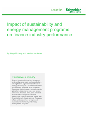 Image of Impact of sustainability and energy management programs on finance industry performance