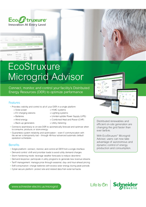 Image of EcoStruxure Microgrid Advisor Software Platform Handout