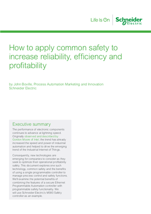 Image of How to apply common safety to increase reliability, efficiency and profitability