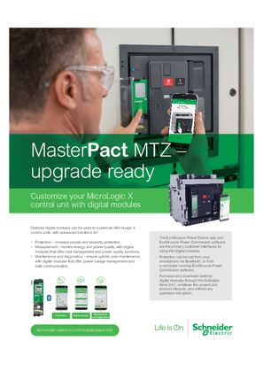 Gambar dari MasterPact MTZ air circuit breakers (ACB)– Upgrade ready with digital modules