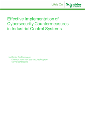 Image of Effective Implementation of Cybersecurity Countermeasures in Industrial Control Systems