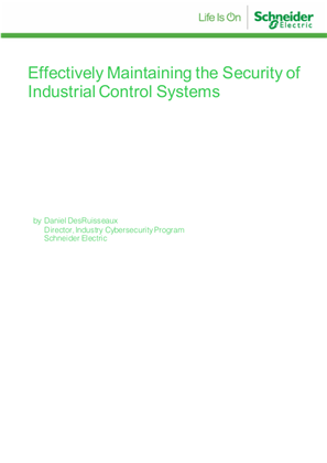 Image of Effectively Maintaining the Security of Industrial Control Systems