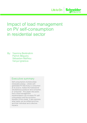 Image of Impact of load management on PV self-consumption in the residential sector