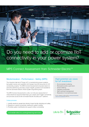 Image of Modernization-Performance-Safety Connect Assessment from Schneider Electric Handout