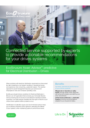 Image of EcoStruxure Asset Advisor™ predictive for Electrical Distribution – Drives